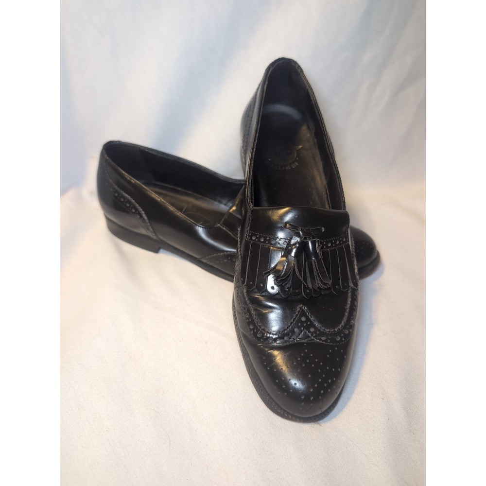 Florsheim Black Leather Wingtip Tassel Kiltie Loafers Men's Sz 8.5D US 20217